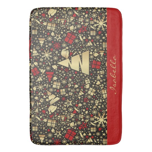 Aangepaste kerstboom met snowflakes badmat (Voorkant Verticaal)