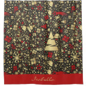 Aangepaste kerstboom met snowflakes douchegordijn (Voorkant)