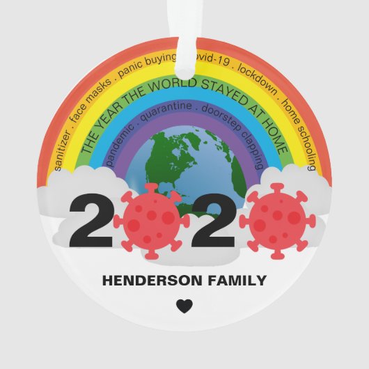 Aangepaste kerstboom van 2020 ornament (achterkant)