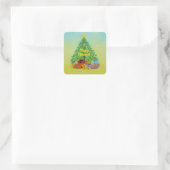 Aangepaste kerstboom vierkante sticker (Tas)