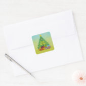 Aangepaste kerstboom vierkante sticker (Envelop)