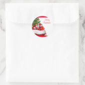 Aangepaste kerstboom voor fijne kerst en cadeautje ronde sticker (Tas)