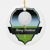 Aangepaste kerstboom voor Golf Keramisch Ornament (Achterkant)