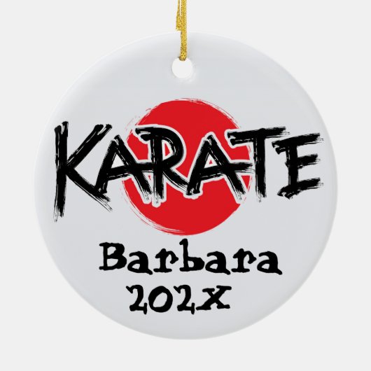 Aangepaste kerstboom voor Karate Keramisch Ornament (Achterkant)