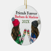 Aangepaste Kerstboom voor Vriendschap Keramisch Ornament (Rechts)