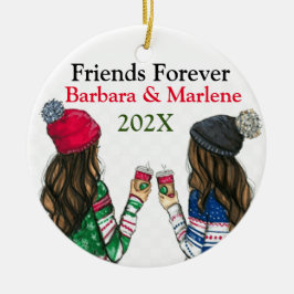 Aangepaste Kerstboom voor Vriendschap Keramisch Ornament