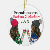 Aangepaste Kerstboom voor Vriendschap Keramisch Ornament (Links)