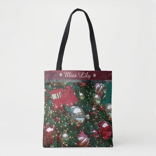 Aangepaste kerstboomcursus tote bag (Voorkant)