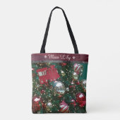 Aangepaste kerstboomcursus tote bag (Achterkant)