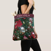 Aangepaste kerstboomcursus tote bag (Dichtbij)