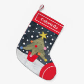 Aangepaste kerstboomkerststuring kleine kerstsok (Voorkant (Hangend))