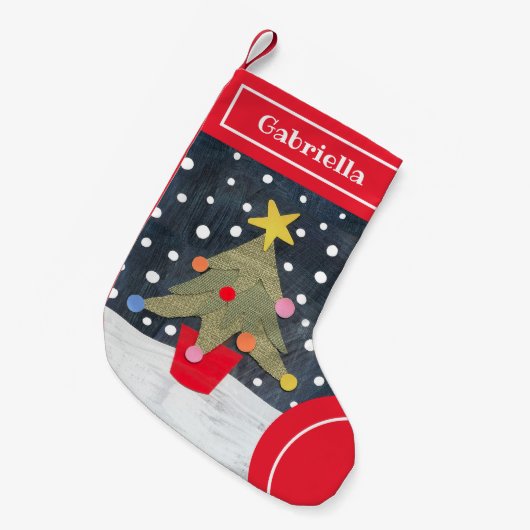 Aangepaste kerstboomkerststuring kleine kerstsok (Voorkant (Hangend))