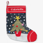 Aangepaste kerstboomkerststuring kleine kerstsok (Voorkant)