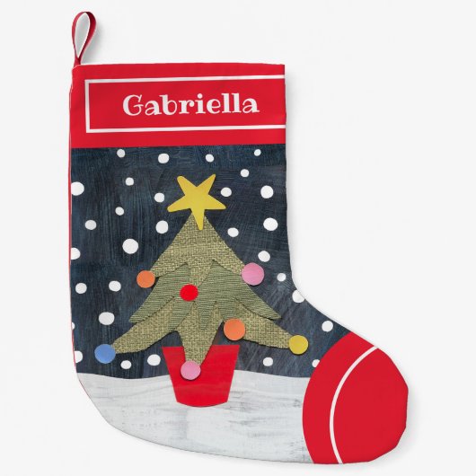 Aangepaste kerstboomkerststuring kleine kerstsok (Voorkant)