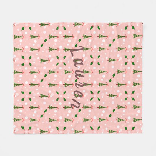 Aangepaste kerstboomklep fleece deken (Voorkant (Horizontaal))