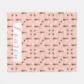 Aangepaste kerstboomklep fleece deken (Voorkant (Horizontaal))
