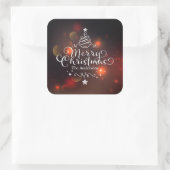 Aangepaste kerstboomkleuring vierkante sticker (Tas)