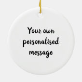 Aangepaste kerstboomstructuur met Beer Keramisch Ornament (Achterkant)