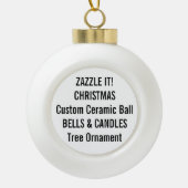 Aangepaste kerstboomversiering met keramische kera keramische bal ornament (Voorkant)