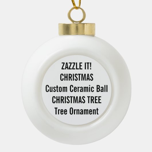 Aangepaste kerstboomversiering met keramische kera keramische bal ornament (Voorkant)