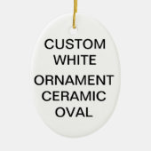 Aangepaste kerstboomversiering met ovaal Porcelain Keramisch Ornament (Voorkant)