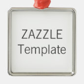 Aangepaste kerstboomversiering met Premium SQUARE Metalen Ornament (Voorkant)