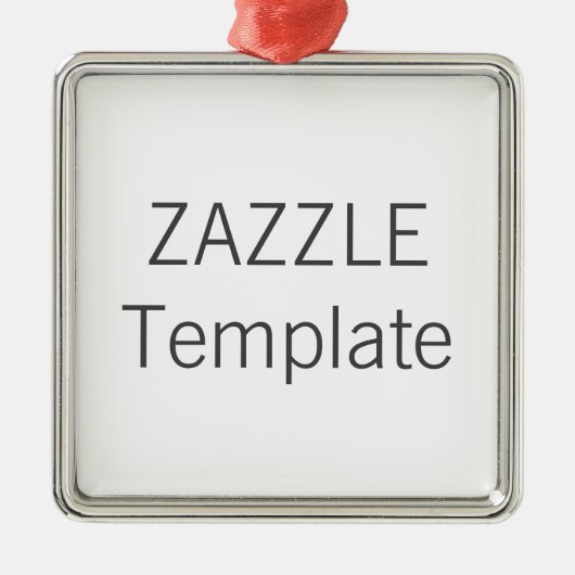 Aangepaste kerstboomversiering met Premium SQUARE Metalen Ornament (Voorkant)