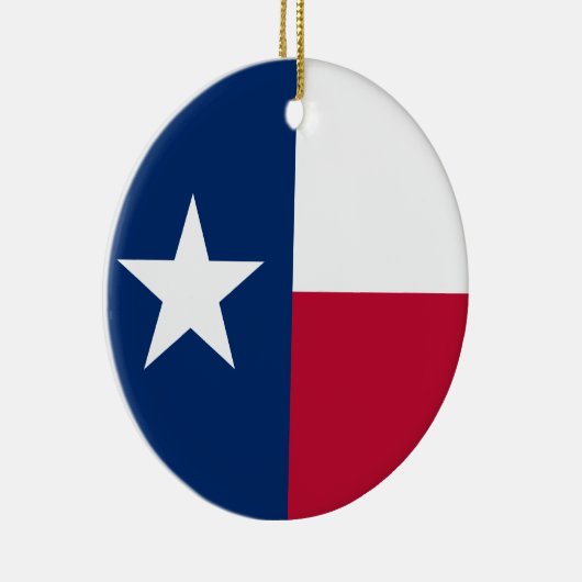 Aangepaste kerstboomversiering met Texas-vlag Keramisch Ornament (Rechts)