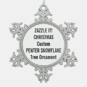 Aangepaste kerstboomversiering met voetsnowflake tin sneeuwvlok ornament (Voorkant)