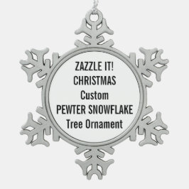 Aangepaste kerstboomversiering met voetsnowflake tin sneeuwvlok ornament