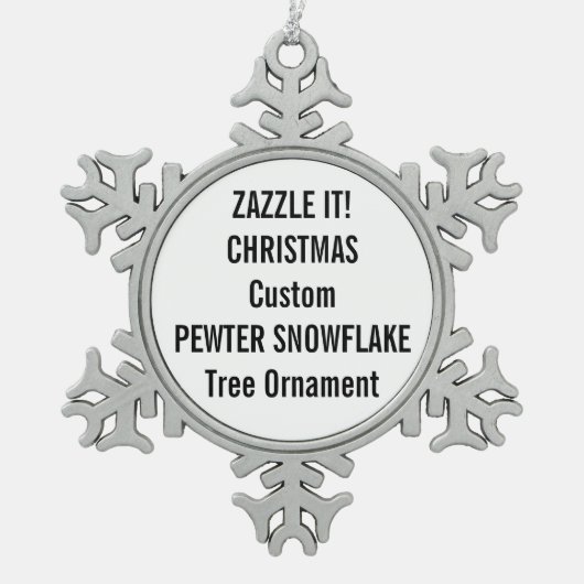 Aangepaste kerstboomversiering met voetsnowflake tin sneeuwvlok ornament (Voorkant)