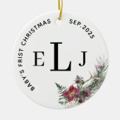 Aangepaste kerstboomversiering voor baby's eerste keramisch ornament (Voorkant)