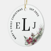 Aangepaste kerstboomversiering voor baby's eerste keramisch ornament (Links)