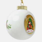 Aangepaste kerstboomversiering voor baby's keramische bal ornament (Links)