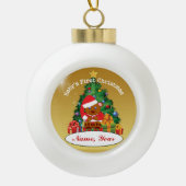Aangepaste kerstboomversiering voor baby's keramische bal ornament (Voorkant)