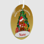 Aangepaste kerstboomversiering voor baby's ornament (voorkant)