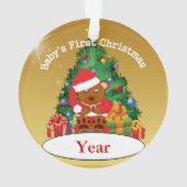 Aangepaste kerstboomversiering voor baby's ornament (achterkant)