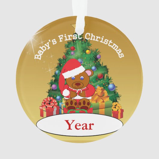 Aangepaste kerstboomversiering voor baby's ornament (achterkant)