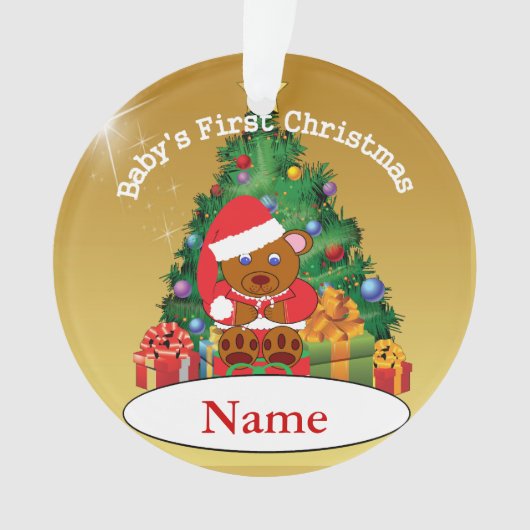 Aangepaste kerstboomversiering voor baby's ornament (voorkant)