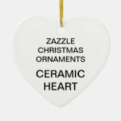 Aangepaste kerstboomversiering voor Porcelain Hear Keramisch Ornament (Voorkant)