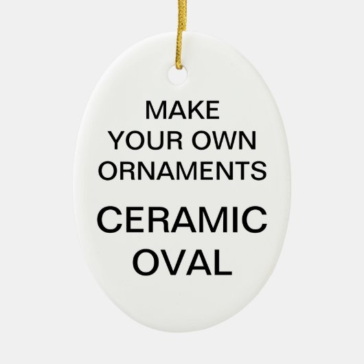 Aangepaste kerstboomversiering voor Porcelain Oval Keramisch Ornament (Voorkant)