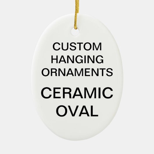 Aangepaste kerstboomversiering voor Porcelain Oval Keramisch Ornament (Voorkant)