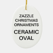 Aangepaste kerstboomversiering voor Porcelain Oval Keramisch Ornament (Voorkant)