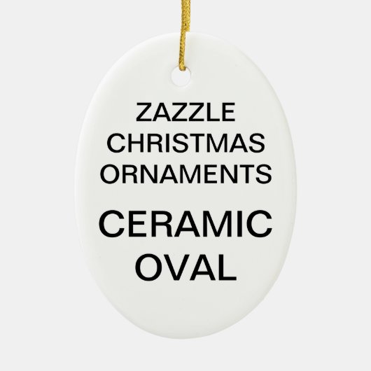 Aangepaste kerstboomversiering voor Porcelain Oval Keramisch Ornament (Voorkant)