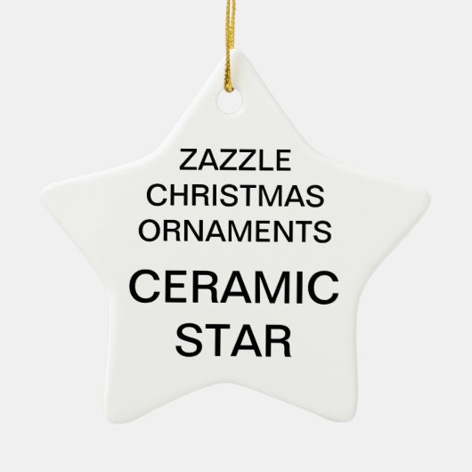 Aangepaste kerstboomversiering voor Porcelain Star Keramisch Ornament (Voorkant)