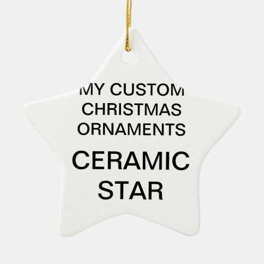Aangepaste kerstboomversiering voor Porcelain Star Keramisch Ornament (Voorkant)