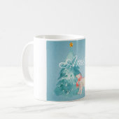 Aangepaste kerstbos scène koffiemok (Voorkant links)