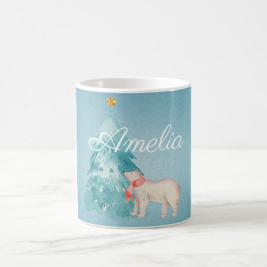 Aangepaste kerstbos scène koffiemok (Center)