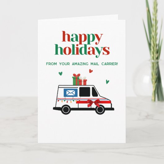 Aangepaste kerstbriefdrager bedankkaart feestdagen kaart (Voorkant)