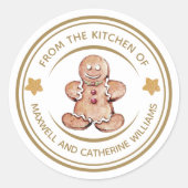 Aangepaste kerstbroodbakkerij ronde sticker (Voorkant)